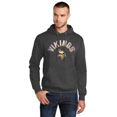 Minnesota Vikings Starter Arch Over Logo Pullover Hoodie - Charcoal Hoodies