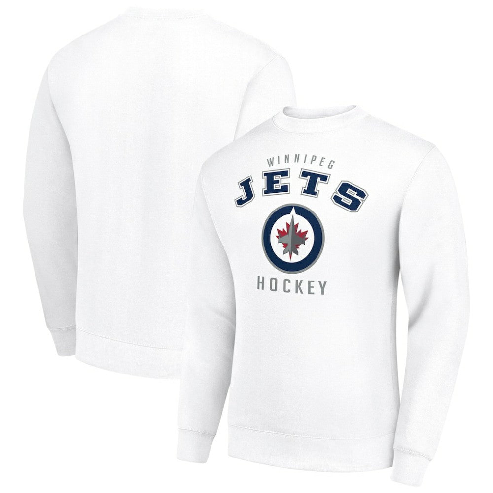 Winnipeg Jets Men's Starter Team Logo Fleece Pullover Sweatshirt - White | US 202601558