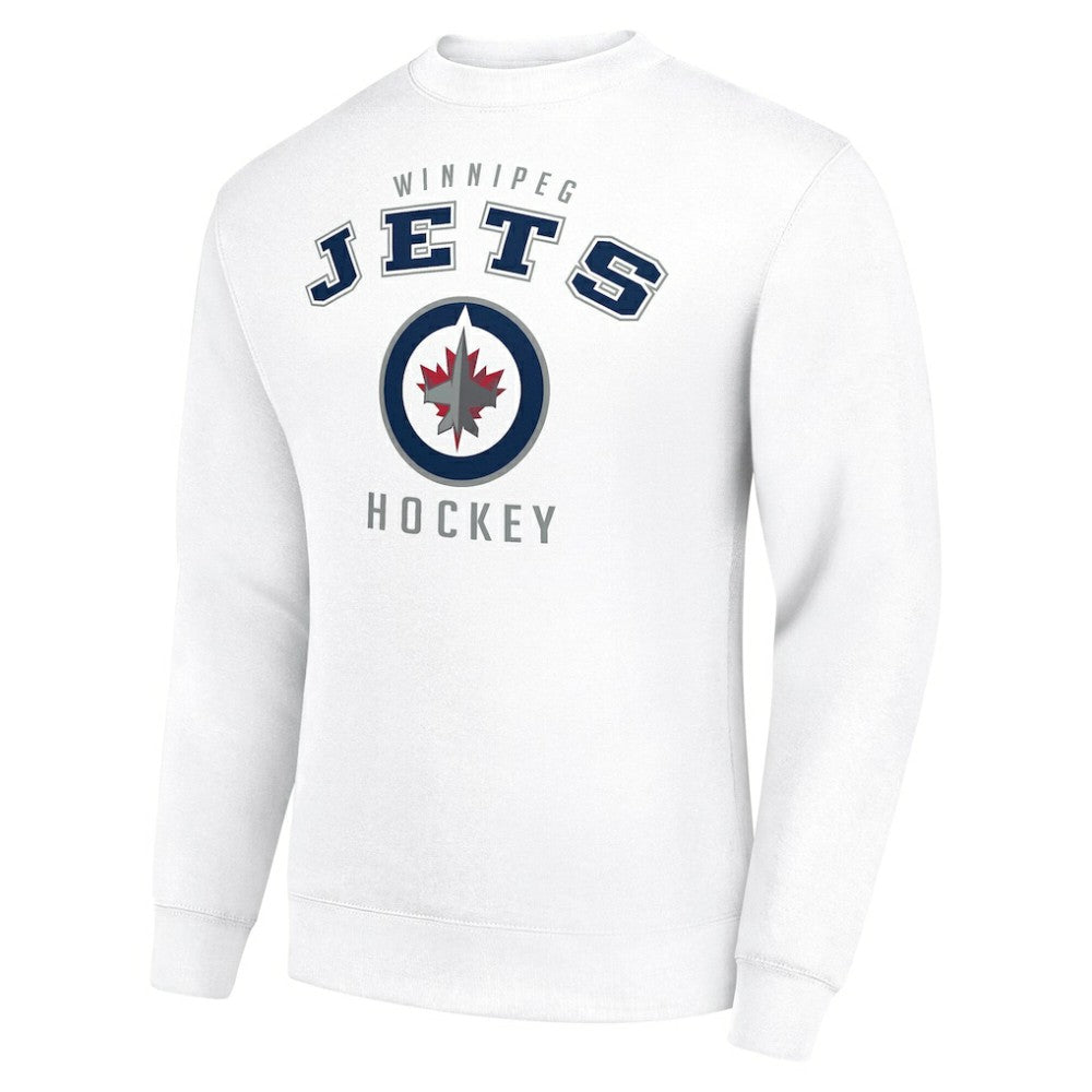 Winnipeg Jets Men's Starter Team Logo Fleece Pullover Sweatshirt - White | US 202601558