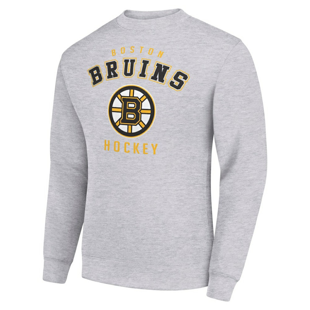Boston Bruins Men's Starter Team Logo Fleece Pullover Sweatshirt - Heather Gray | US 202601559