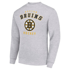 Boston Bruins Men's Starter Team Logo Fleece Pullover Sweatshirt - Heather Gray | US 202601559
