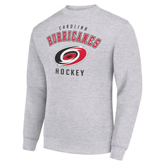Carolina Hurricanes Men's Starter Team Logo Fleece Pullover Sweatshirt - Heather Gray | US 202601562