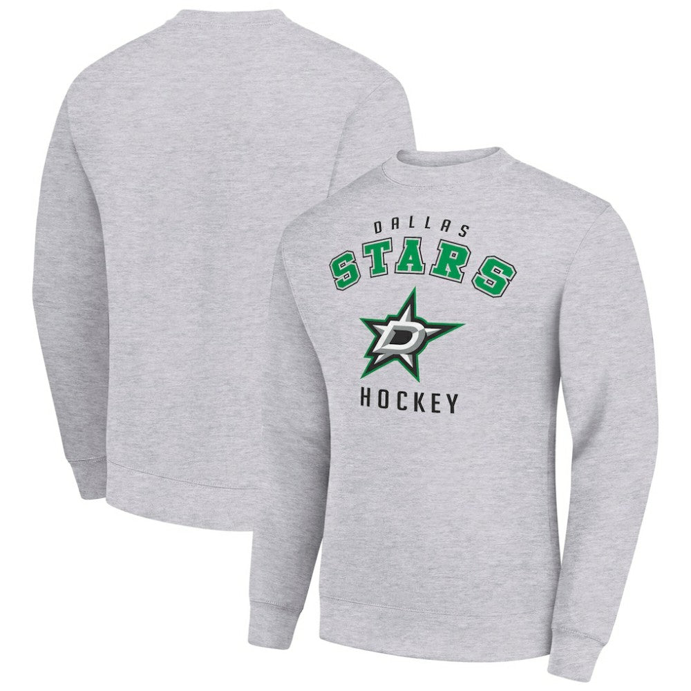 Dallas Stars Men's Starter Team Logo Fleece Pullover Sweatshirt - Heather Gray | US 202601567