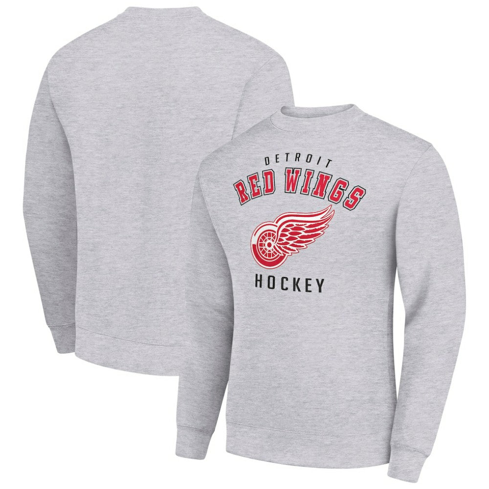 Detroit Red Wings Men's Starter Team Logo Fleece Pullover Sweatshirt - Heather Gray | US 202601568