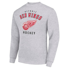 Detroit Red Wings Men's Starter Team Logo Fleece Pullover Sweatshirt - Heather Gray | US 202601568