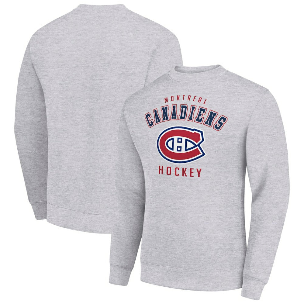 Montreal Canadiens Men's Starter Team Logo Fleece Pullover Sweatshirt - Heather Gray | US 202601576