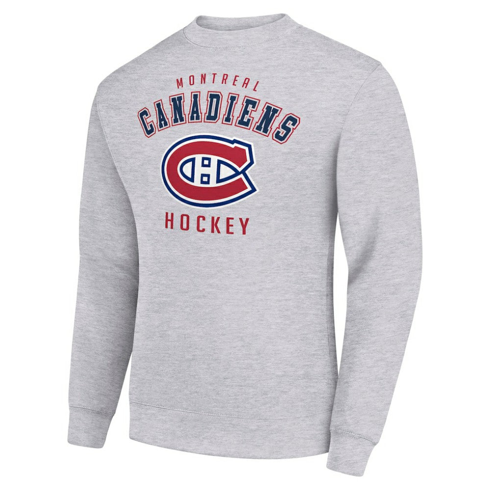 Montreal Canadiens Men's Starter Team Logo Fleece Pullover Sweatshirt - Heather Gray | US 202601576