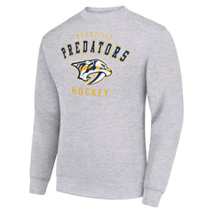 Nashville Predators Men's Starter Team Logo Fleece Pullover Sweatshirt - Heather Gray | US 202601578