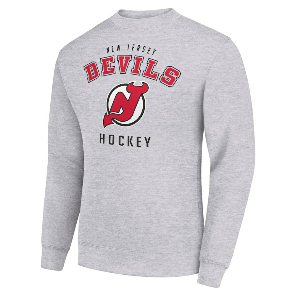 New Jersey Devils Men's Starter Team Logo Fleece Pullover Sweatshirt - Heather Gray | US 202601580