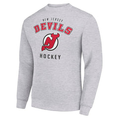 New Jersey Devils Men's Starter Team Logo Fleece Pullover Sweatshirt - Heather Gray | US 202601580