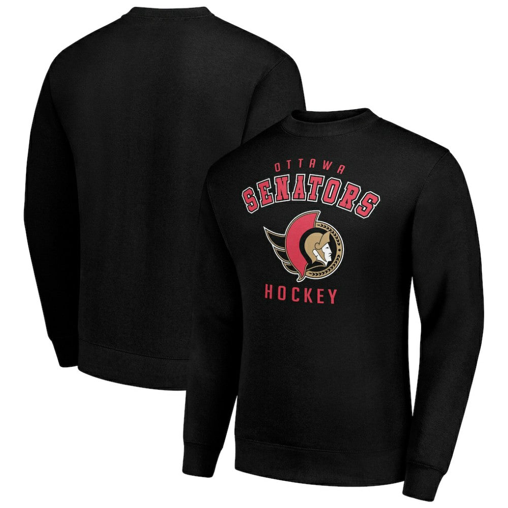 Ottawa Senators Men's Starter Team Logo Fleece Pullover Sweatshirt - Black | US 202601581