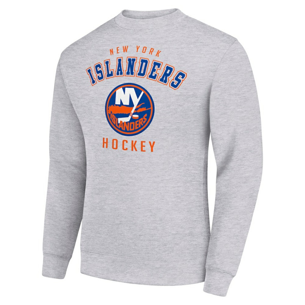 New York Islanders Men's Starter Team Logo Fleece Pullover Sweatshirt - Heather Gray | US 202601582