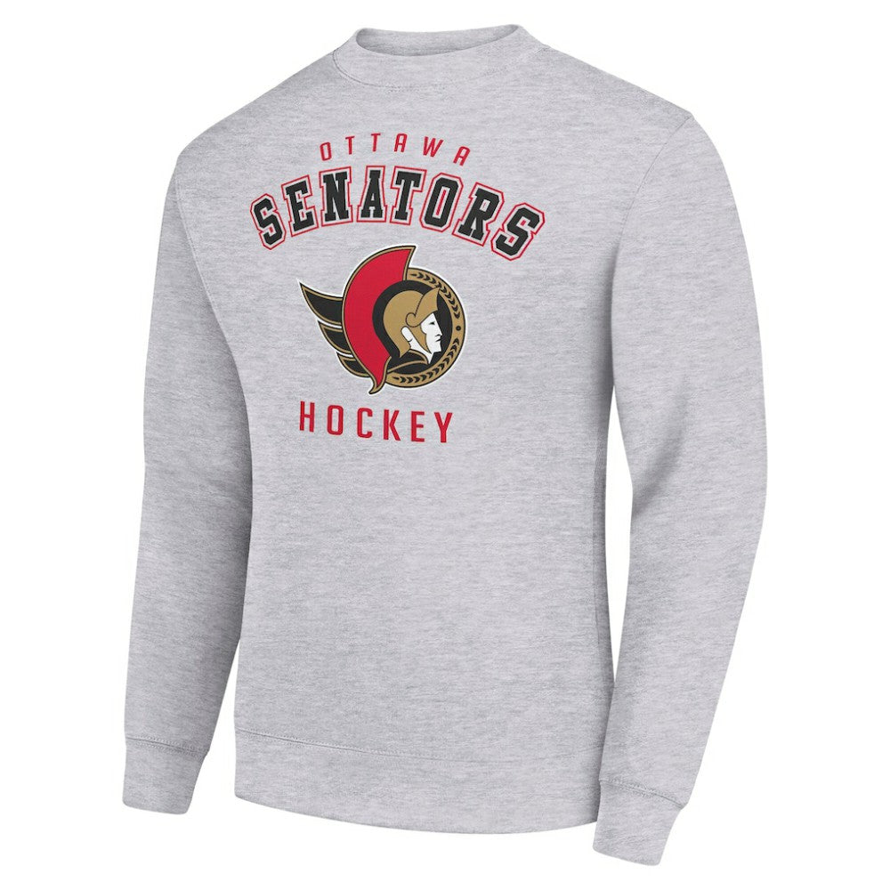 Ottawa Senators Men's Starter Team Logo Fleece Pullover Sweatshirt - Heather Gray | US 202601585