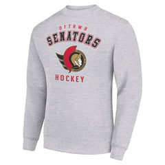 Ottawa Senators Men's Starter Team Logo Fleece Pullover Sweatshirt - Heather Gray | US 202601585