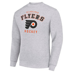 Philadelphia Flyers Men's Starter Team Logo Fleece Pullover Sweatshirt - Heather Gray | US 202601589