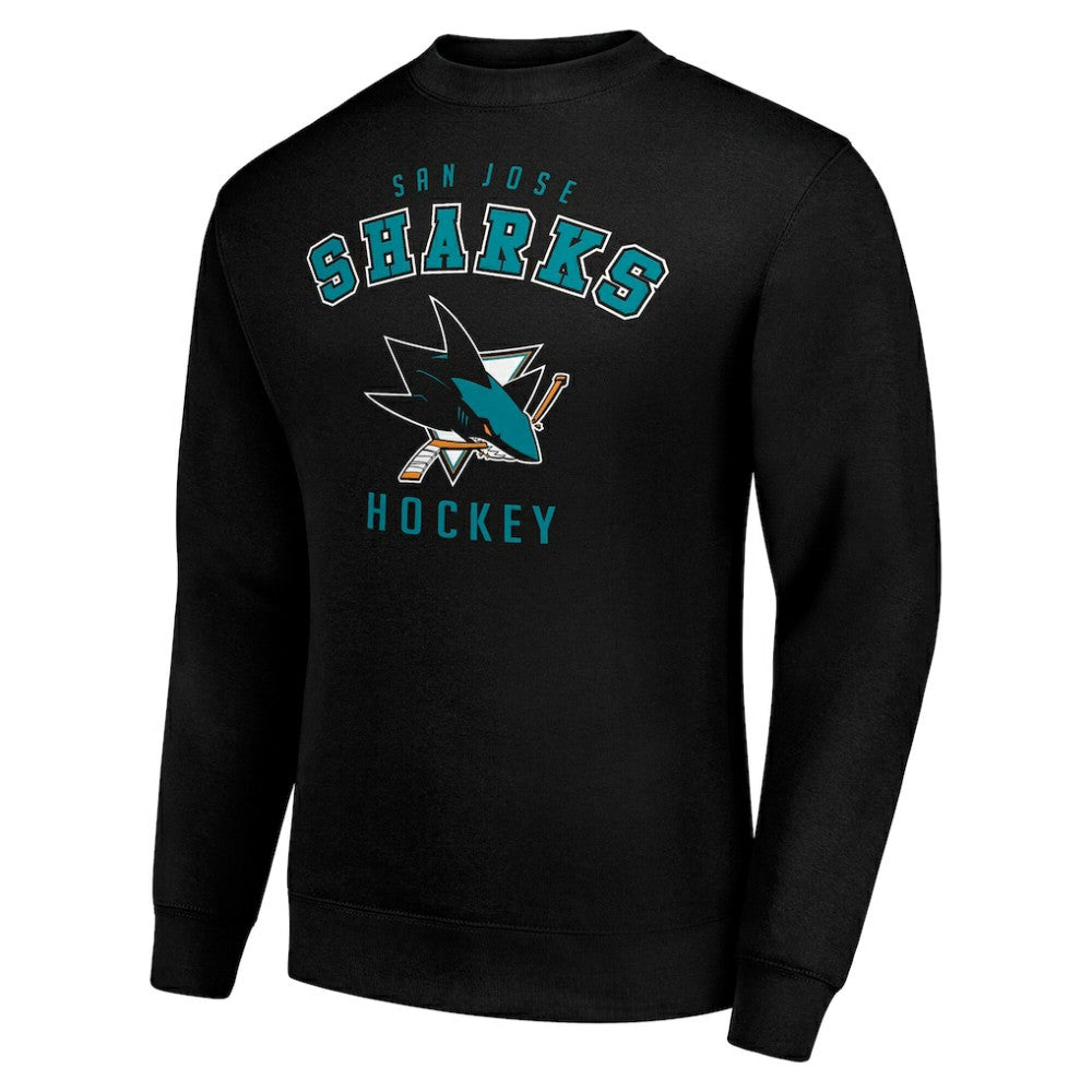San Jose Sharks Men's Starter Team Logo Fleece Pullover Sweatshirt - Black | US 202601590