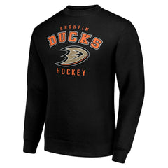 Anaheim Ducks Men's Starter Team Logo Fleece Pullover Sweatshirt - Black | US 202601594