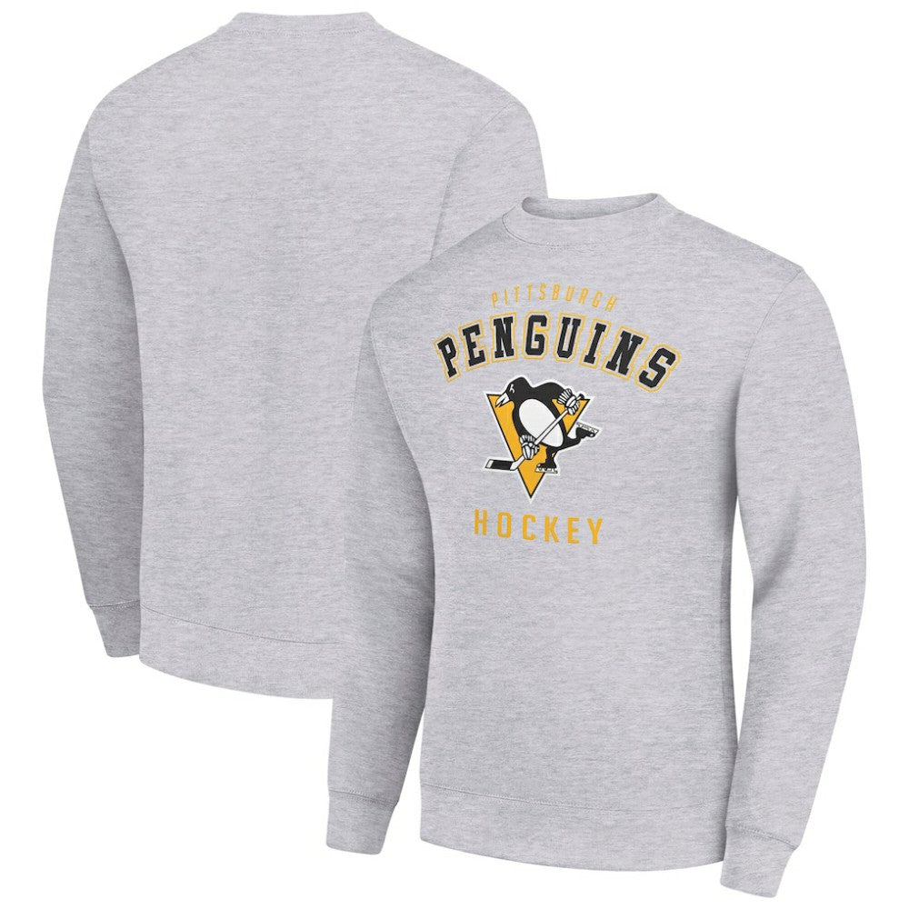 Pittsburgh Penguins Men's Starter Team Logo Fleece Pullover Sweatshirt - Heather Gray | US 202601595