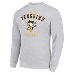 Pittsburgh Penguins Men's Starter Team Logo Fleece Pullover Sweatshirt - Heather Gray | US 202601595