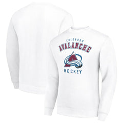 Colorado Avalanche Men's Starter Team Logo Fleece Pullover Sweatshirt - White | US 202601598