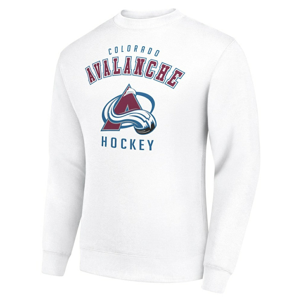 Colorado Avalanche Men's Starter Team Logo Fleece Pullover Sweatshirt - White | US 202601598