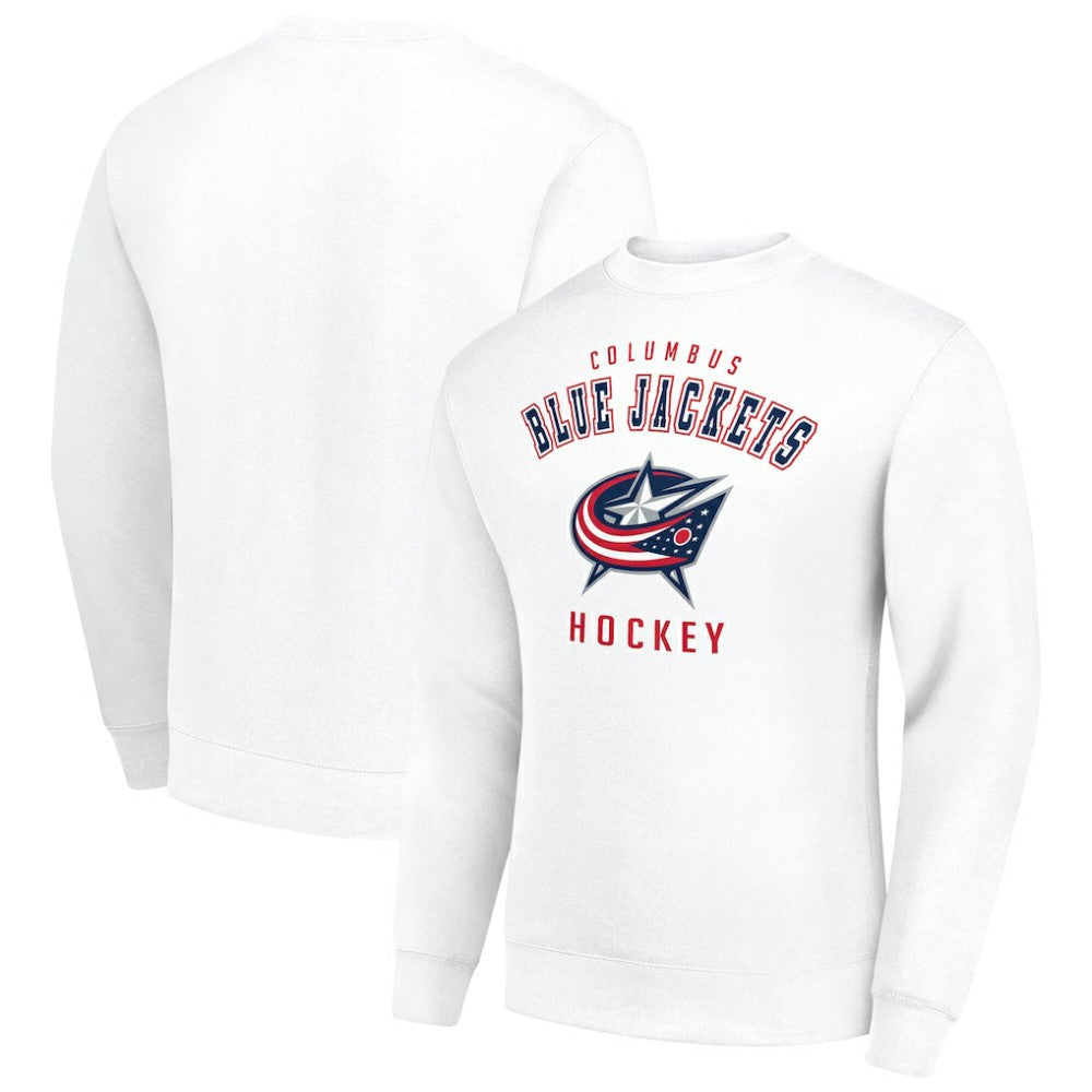 Columbus Blue Jackets Men's Starter Team Logo Fleece Pullover Sweatshirt - White | US 202601599
