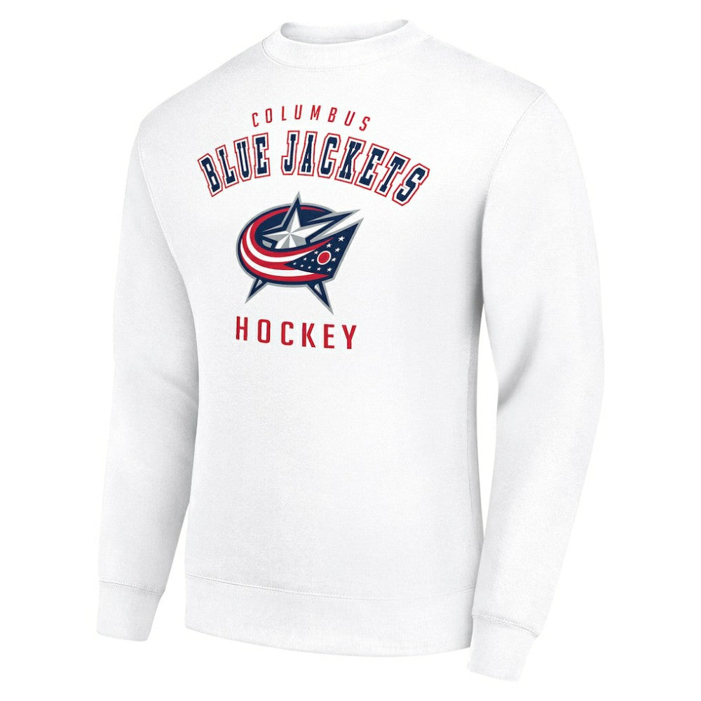 Columbus Blue Jackets Men's Starter Team Logo Fleece Pullover Sweatshirt - White | US 202601599