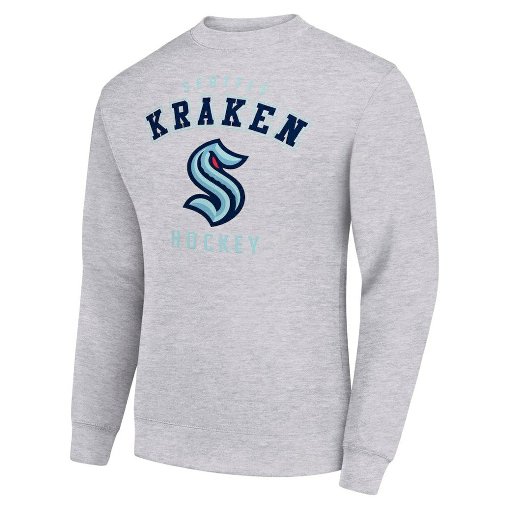 Seattle Kraken Men's Starter Team Logo Fleece Pullover Sweatshirt - Heather Gray | US 202601600