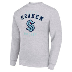 Seattle Kraken Men's Starter Team Logo Fleece Pullover Sweatshirt - Heather Gray | US 202601600