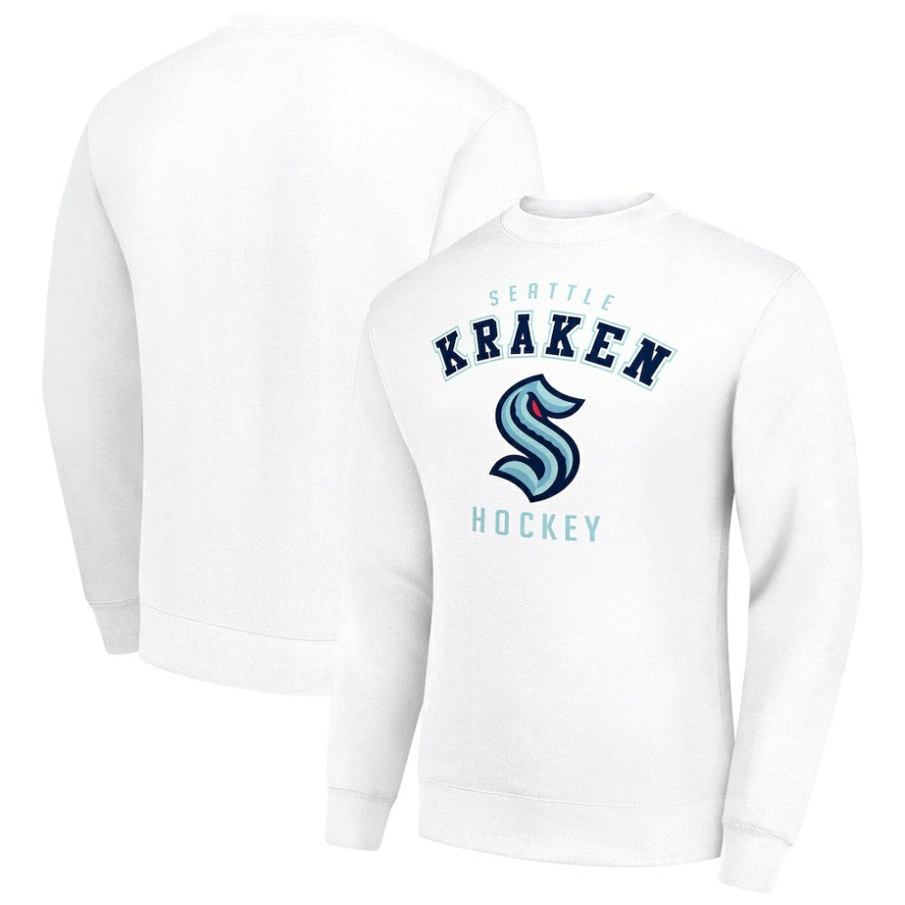 Seattle Kraken Men's Starter Team Logo Fleece Pullover Sweatshirt - White | US 202601612