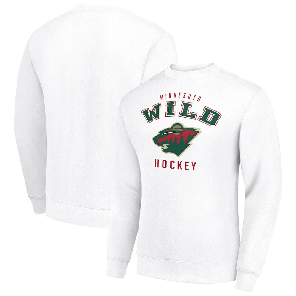 Minnesota Wild Men's Starter Team Logo Fleece Pullover Sweatshirt - White | US 202601619
