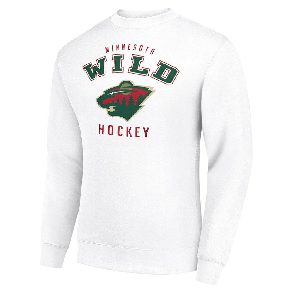 Minnesota Wild Men's Starter Team Logo Fleece Pullover Sweatshirt - White | US 202601619