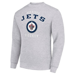 Winnipeg Jets Men's Starter Team Logo Fleece Pullover Sweatshirt - Heather Gray | US 202601621