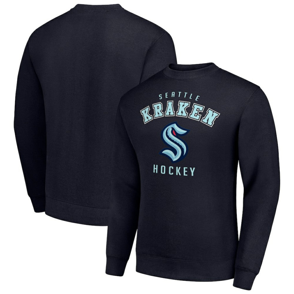 Seattle Kraken Men's Starter Team Logo Fleece Pullover Sweatshirt - Navy | US 202601635