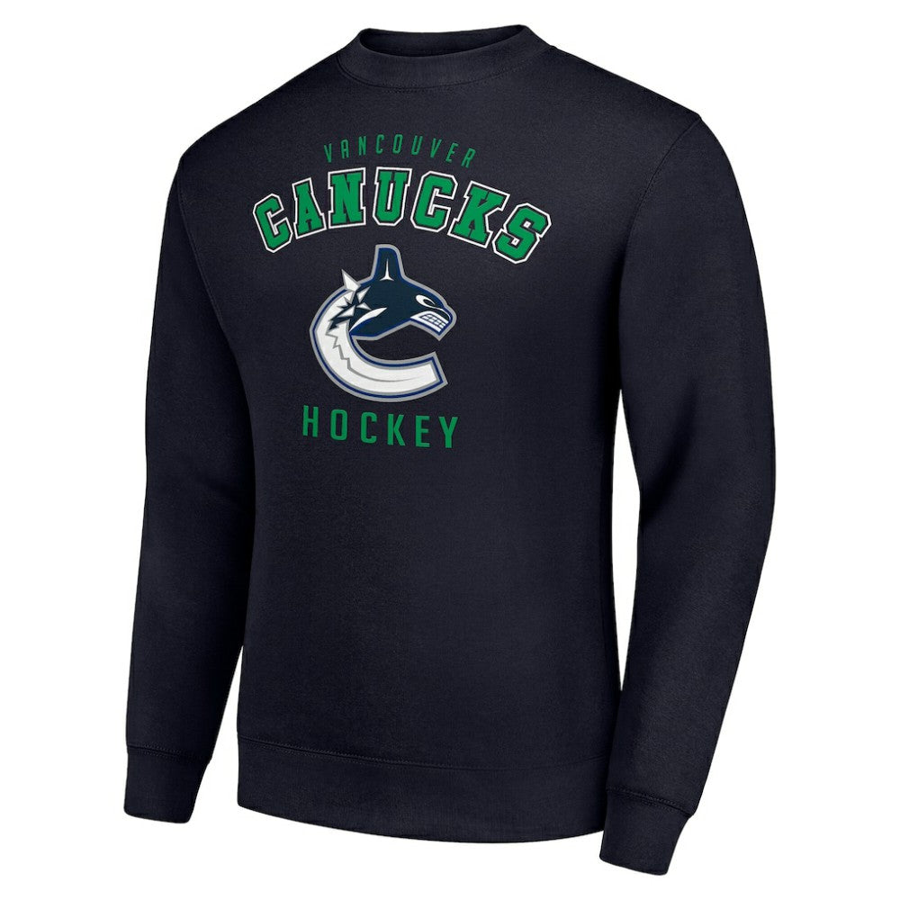 Vancouver Canucks Men's Starter Team Logo Fleece Pullover Sweatshirt - Navy | US 202601639