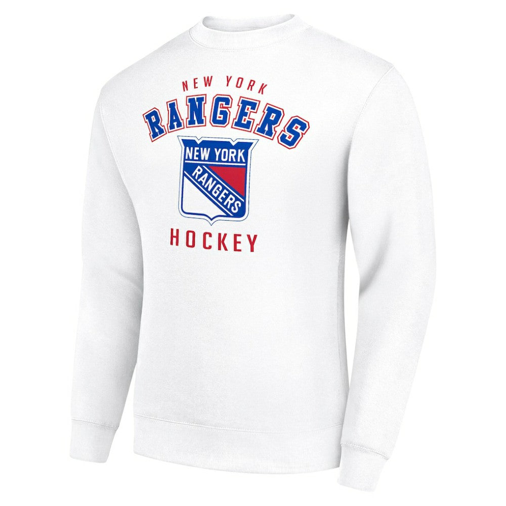 New York Rangers Men's Starter Team Logo Fleece Pullover Sweatshirt - White | US 202601642