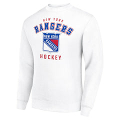 New York Rangers Men's Starter Team Logo Fleece Pullover Sweatshirt - White | US 202601642