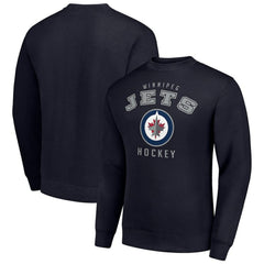 Winnipeg Jets Men's Starter Team Logo Fleece Pullover Sweatshirt - Navy | US 202601646