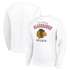 Chicago Blackhawks Men's Starter Team Logo Fleece Pullover Sweatshirt - White | US 202601647