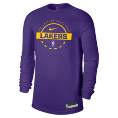 Los Angeles Lakers 2025/26 On-Court Flare Dri-FIT Practice Long Sleeve Tri-Blend T-Shirt Purple - Nike