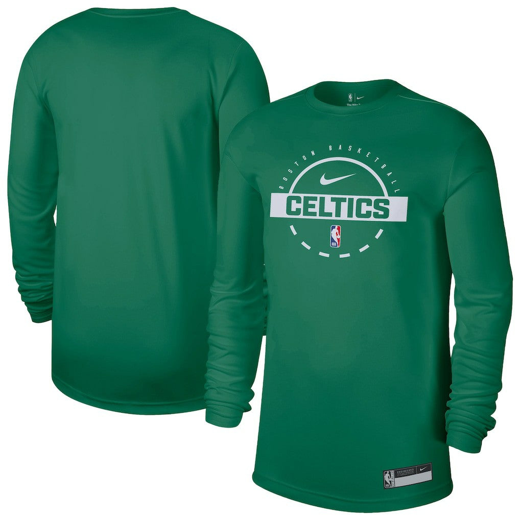 Boston Celtics 2025/26 On-Court Flare Dri-FIT Practice Long Sleeve Tri-Blend T-Shirt Kelly Green - Nike