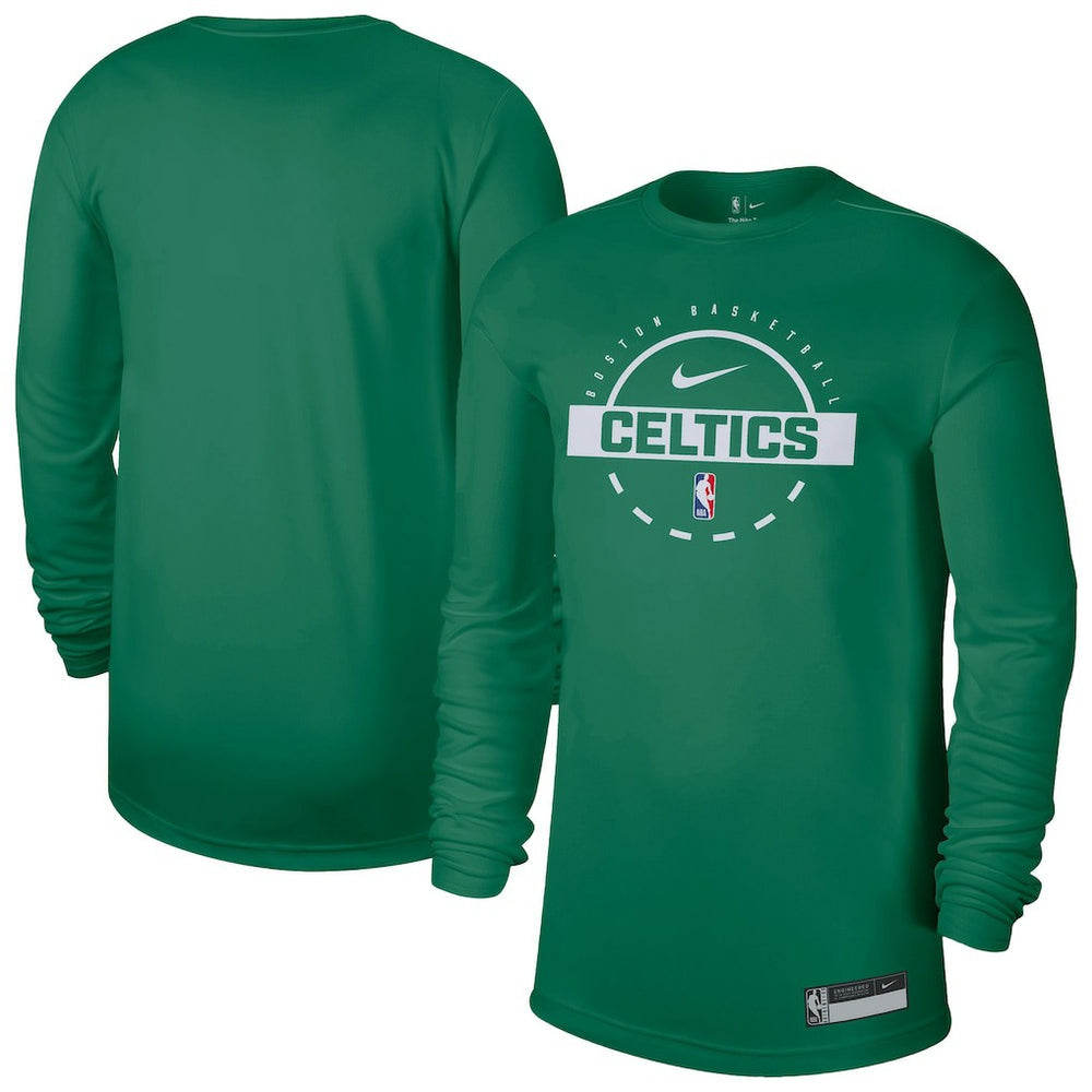 Boston Celtics 2025/26 On-Court Flare Dri-FIT Practice Long Sleeve Tri-Blend T-Shirt Kelly Green - Nike