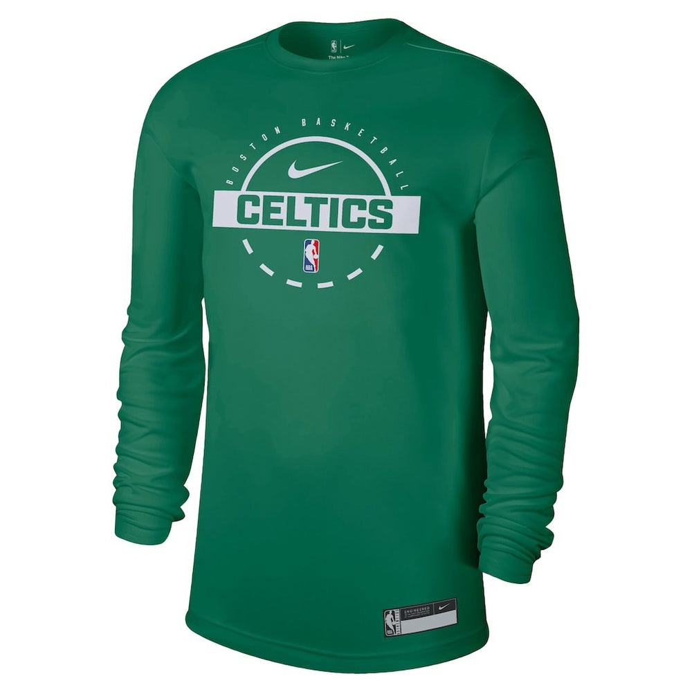 Boston Celtics 2025/26 On-Court Flare Dri-FIT Practice Long Sleeve Tri-Blend T-Shirt Kelly Green - Nike