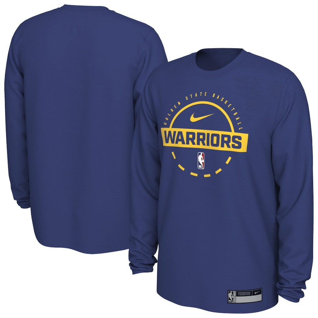 Golden State Warriors 2025/26 On-Court Flare Dri-FIT Practice Long Sleeve Tri-Blend T-Shirt Royal - Nike