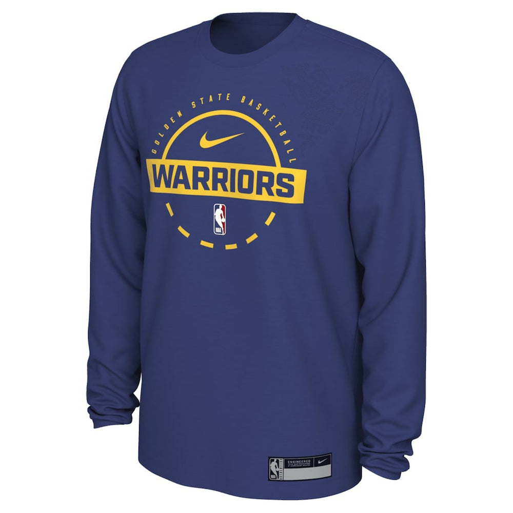 Golden State Warriors 2025/26 On-Court Flare Dri-FIT Practice Long Sleeve Tri-Blend T-Shirt Royal - Nike