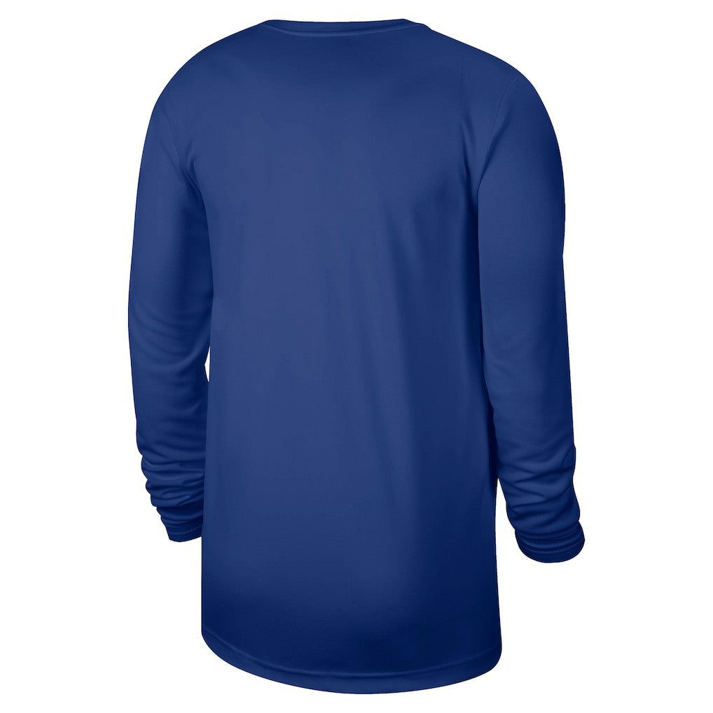 New York Knicks 2025/26 On-Court Flare Dri-FIT Practice Long Sleeve Tri-Blend T-Shirt Blue - Nike