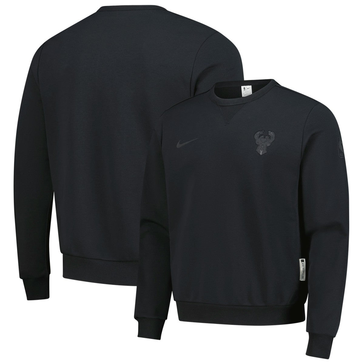 Milwaukee Bucks Authentic Standard Issue Travel Dri-FIT Sweatshirt Black - Nike