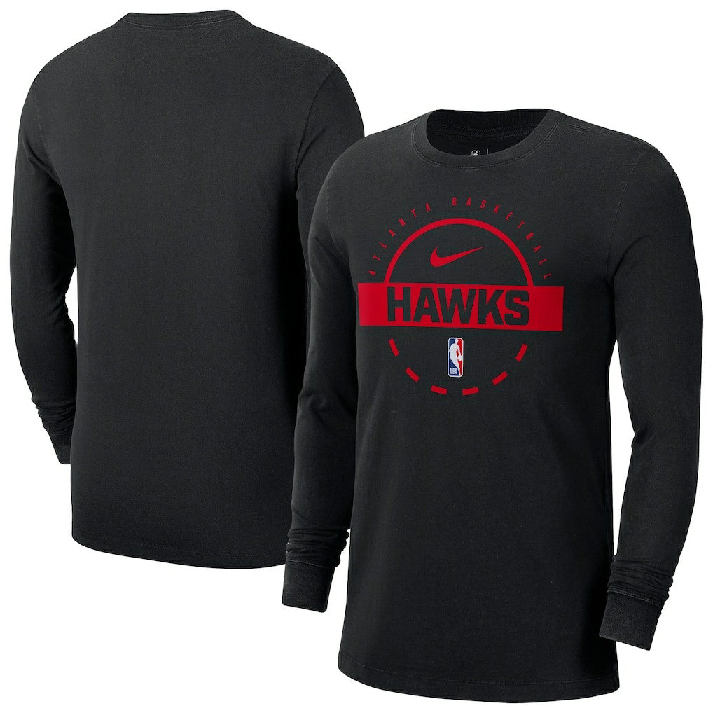 Atlanta Hawks Authentic Long Sleeve Practice T-Shirt Black - Nike