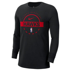 Atlanta Hawks Authentic Long Sleeve Practice T-Shirt Black - Nike