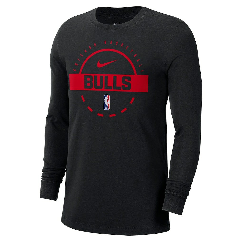 Chicago Bulls Authentic Long Sleeve Practice T-Shirt Black - Nike